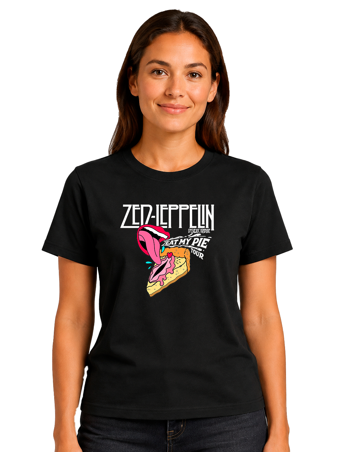 Camiseta Negra Oficial "Eat My Pie Tour" - Zed Leppelin - Imagen 3
